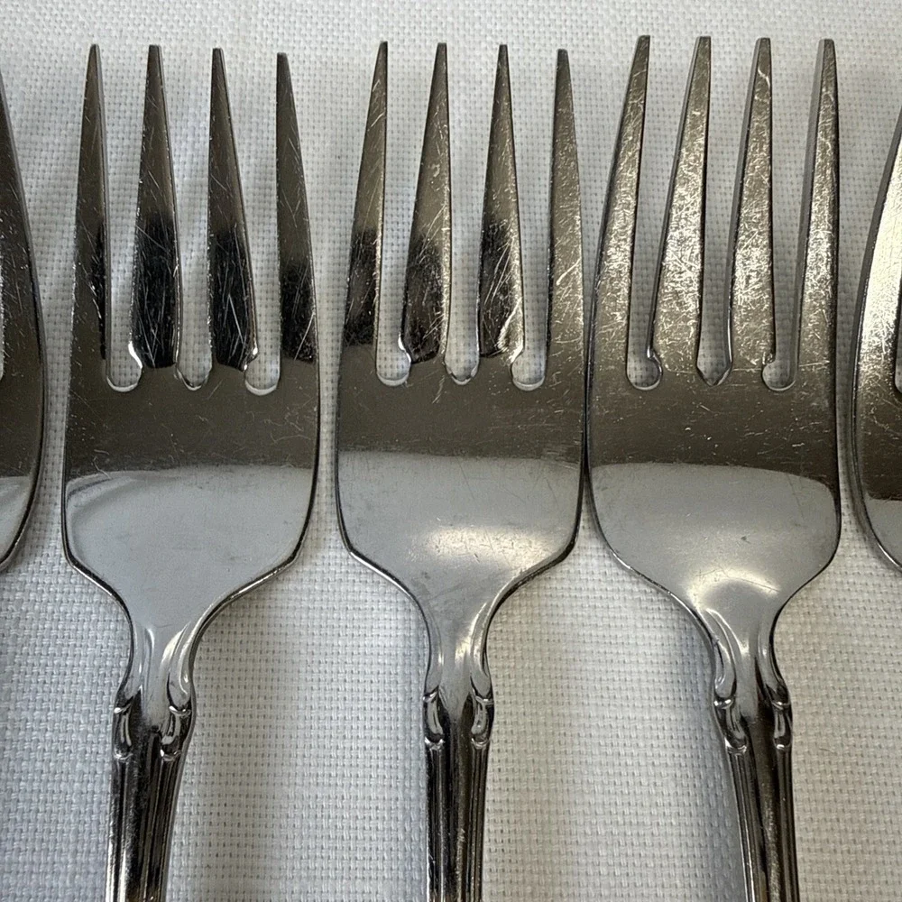 Oneida‎ Community Plantation Stainless Salad Fork Glossy Silverware Flatware  8